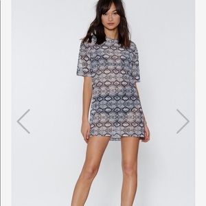 NastyGal snake mesh t-shirt dress- size 4